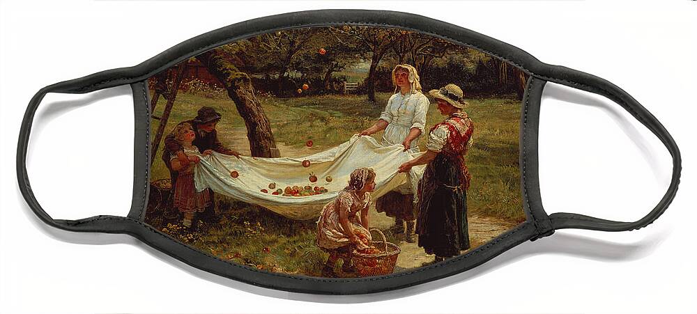 The Face Mask featuring the painting The Apple Gatherers by Frederick Morgan