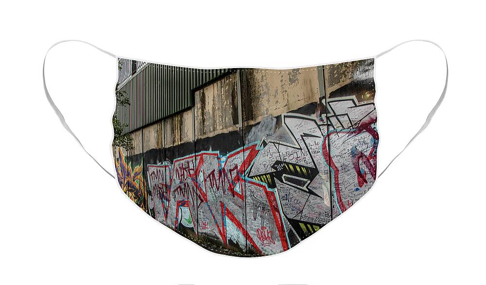 Peace Face Mask featuring the photograph The Belfast Peace Wall by Teresa Wilson