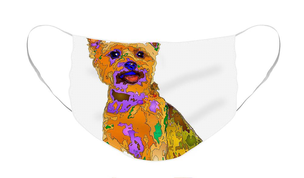 Yorkie Face Mask featuring the digital art The Best Dog. Pet Series by Rafael Salazar