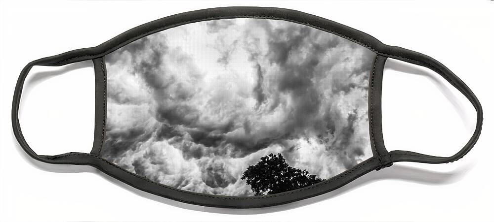 Storm Clouds Face Mask featuring the photograph The big one by Charles McCleanon