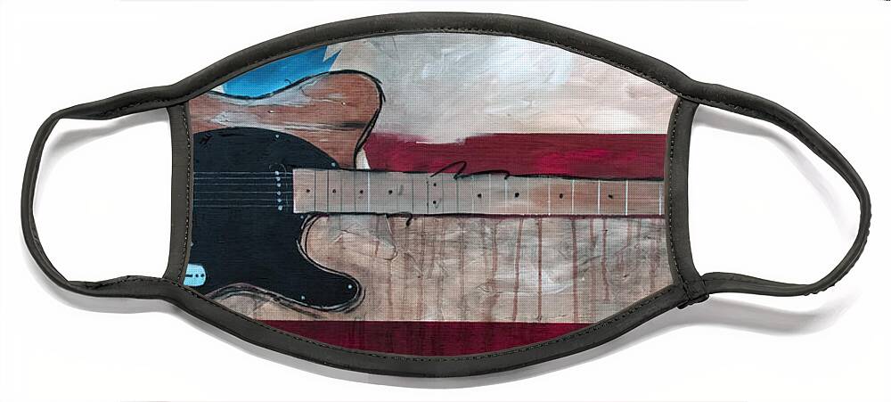 Bruce Springsteen Face Mask featuring the painting The Boss by Sean Parnell