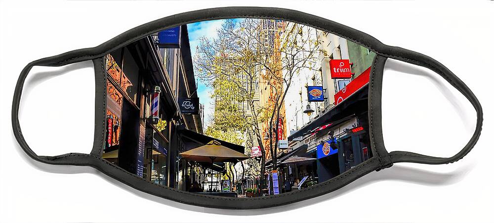 Cityscape Face Mask featuring the photograph The Cafe by Diana Mary Sharpton