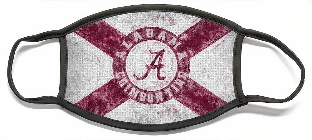 University Of Alabama Face Mask featuring the photograph The Crimson Tide State Flag by JC Findley