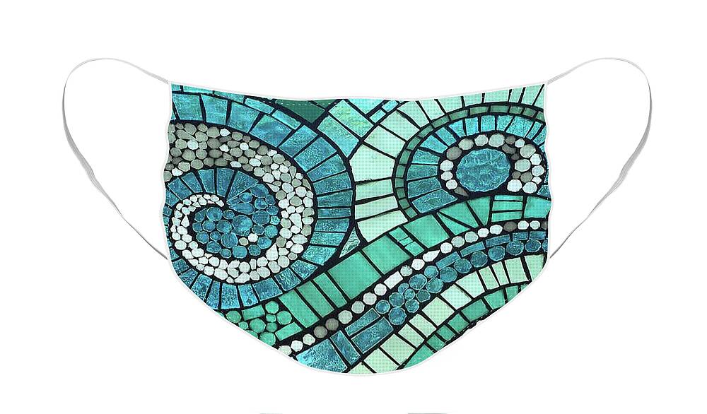 Mosaic Face Mask featuring the glass art The Dance by Anne Marie Price