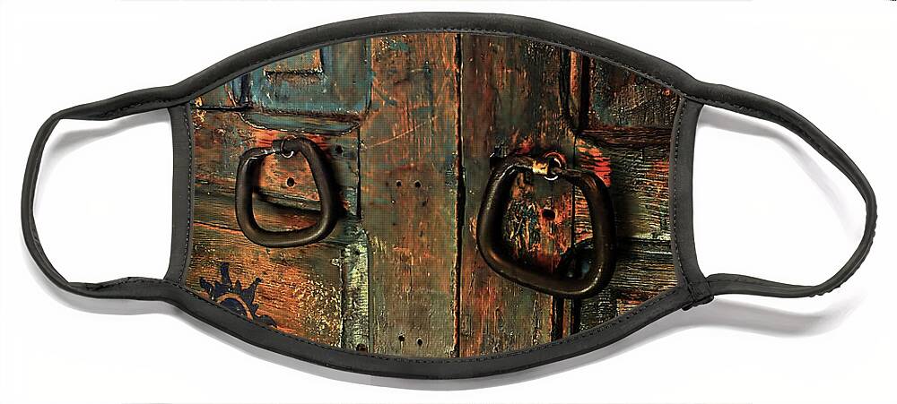Lucinda Walter Face Mask featuring the photograph The Door of Many Colors by Lucinda Walter