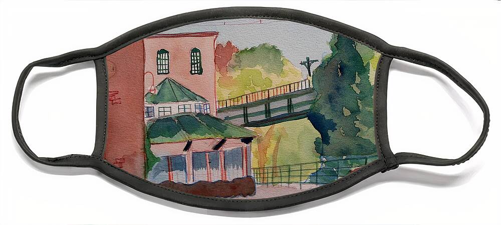 Mills Face Mask featuring the painting The Establishment North Chelmsford by Debra Bretton Robinson