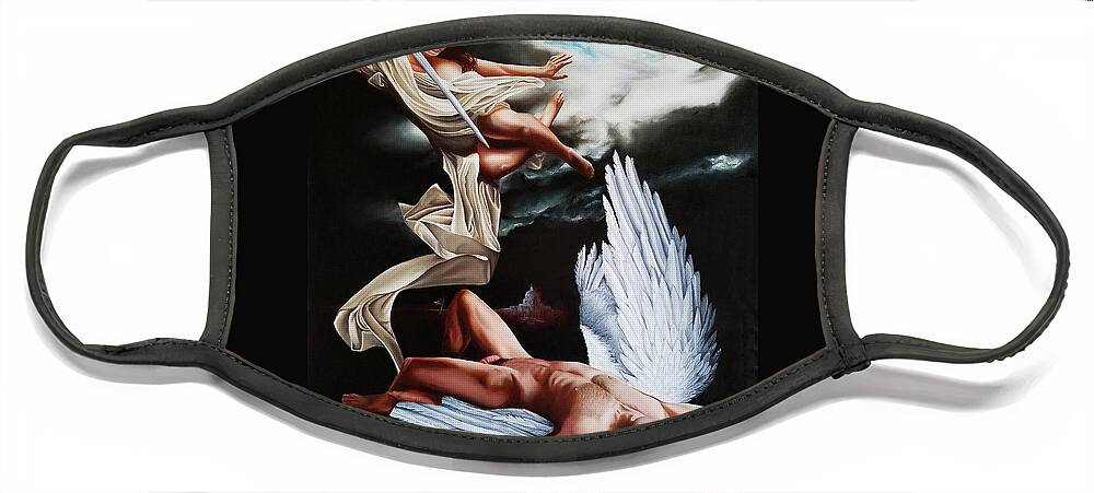 Angels Face Mask featuring the painting The Fallen by Vic Ritchey