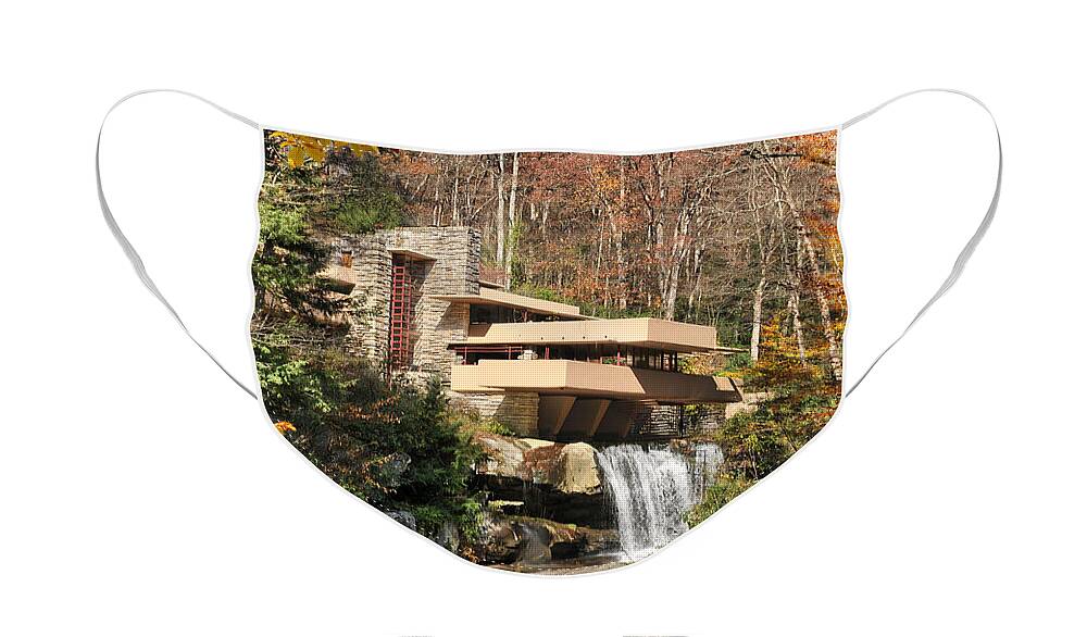 Simplicity Face Mask featuring the photograph The Fallingwater by Edwin Verin