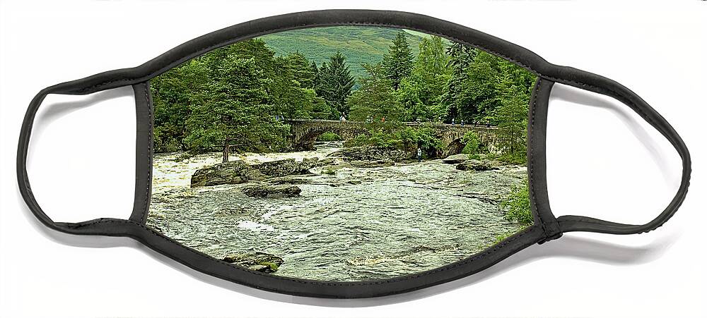 Landscape Face Mask featuring the photograph The Falls Of Drochart by Richard Denyer
