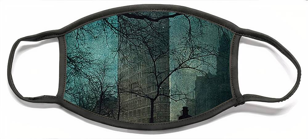 The Flatiron Building Face Mask featuring the painting The Flatiron Building by Edward Steichen