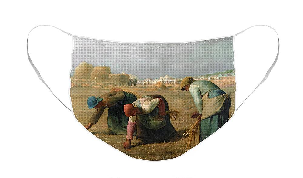 The Face Mask featuring the painting The Gleaners by Jean Francois Millet