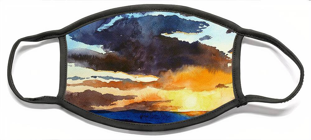 Sunset Face Mask featuring the painting The Glory of the Sunset by Christopher Shellhammer