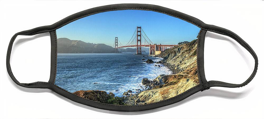 Golden Face Mask featuring the photograph The Golden Gate Bridge by Everet Regal