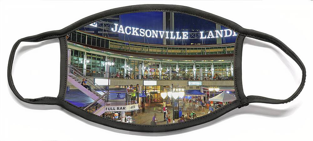 The Jacksonville Landing Face Mask featuring the photograph The Jacksonville Landing - Florida - JazzFest by Jason Politte