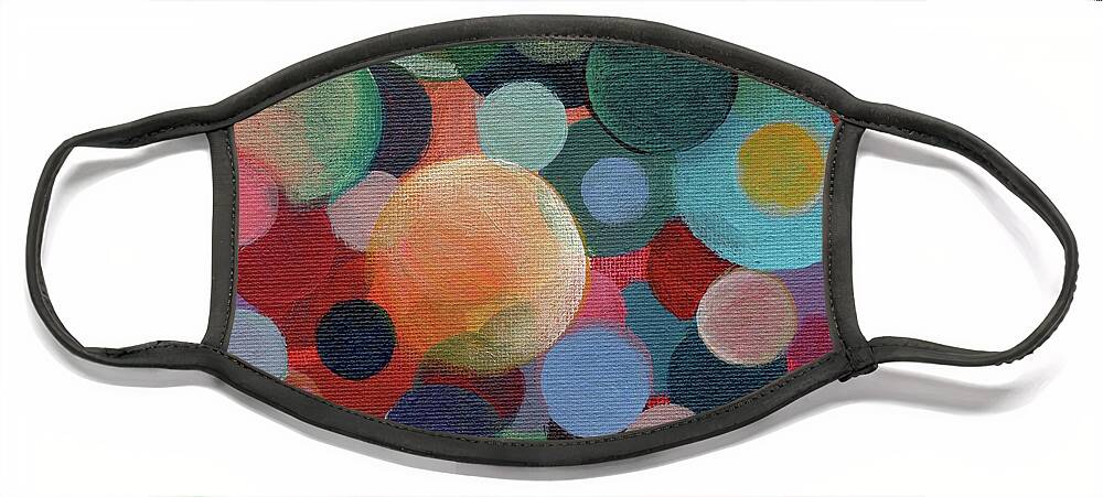 Circles Face Mask featuring the painting The Joy of Design X L by Helena Tiainen