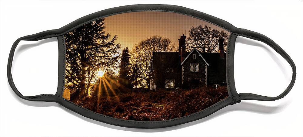 Bradgate Face Mask featuring the photograph The Last Glow by Nick Bywater