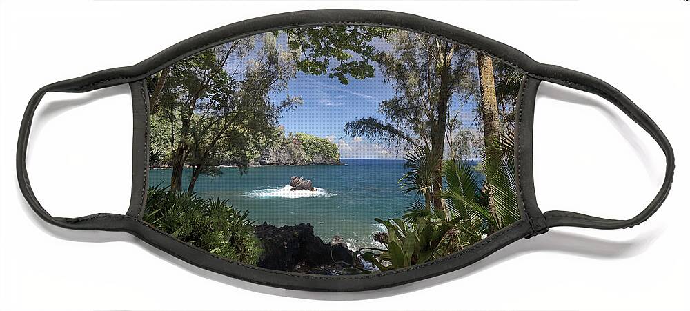 Onomea Bay Face Mask featuring the photograph The Lovers of Kahali'i by Susan Rissi Tregoning