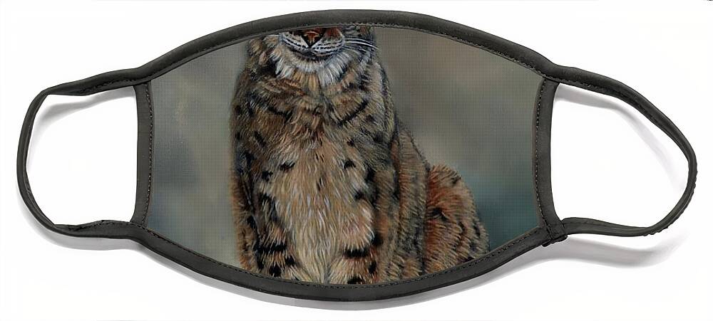 Lynx Face Mask featuring the painting The Missing Lynx by John Neeve