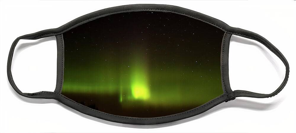 Aurora Borealis Face Mask featuring the photograph The Northern Lights Peaks Aurora Borealis by Torbjorn Swenelius