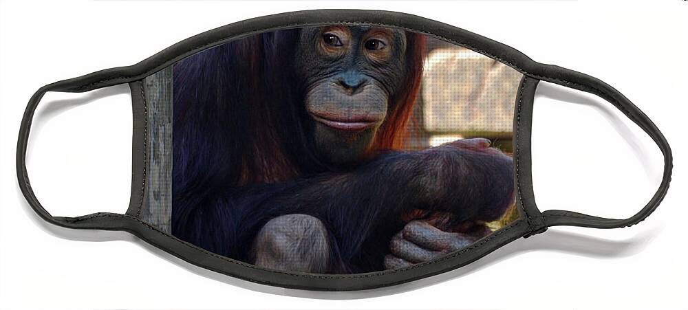 Orangutan Face Mask featuring the photograph The Orangutan by Savannah Gibbs