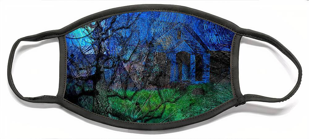 Midnight Face Mask featuring the digital art The Other Side of Midnight by Mimulux Patricia No