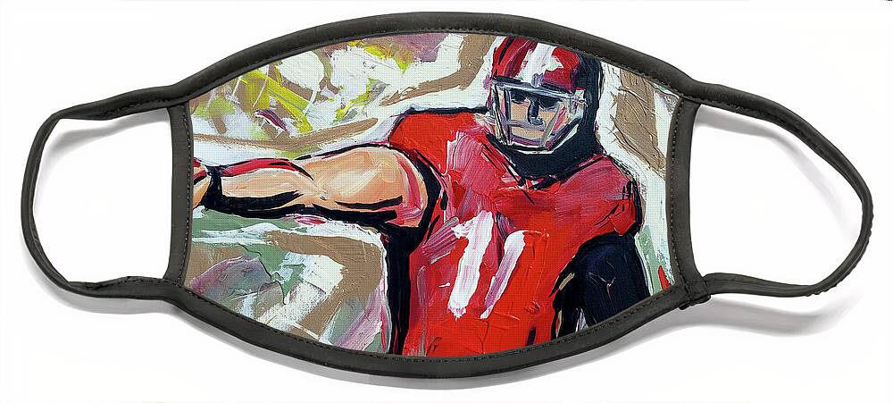  Face Mask featuring the painting The pass by John Gholson