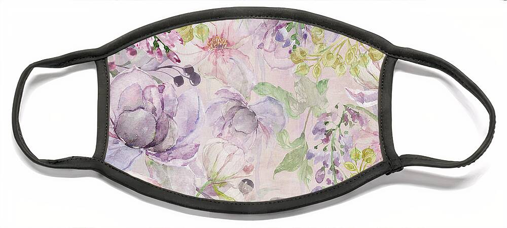 Gardens Face Mask featuring the mixed media The Pastel Garden by Colleen Taylor