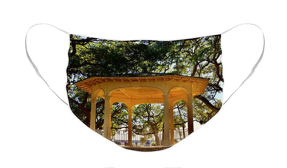 The Pavilion At Battery Park Charleston Sc Face Mask featuring the photograph The Pavilion At Battery Park Charleston SC by Lisa Wooten