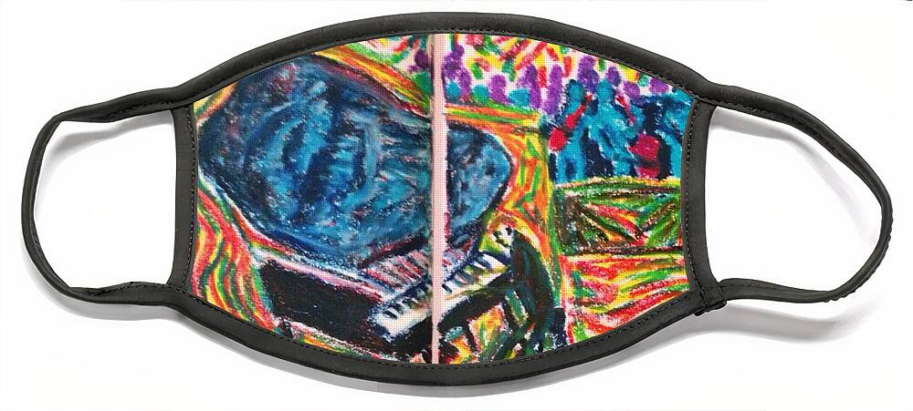 Piano Face Mask featuring the painting The Pianist by Angela Weddle
