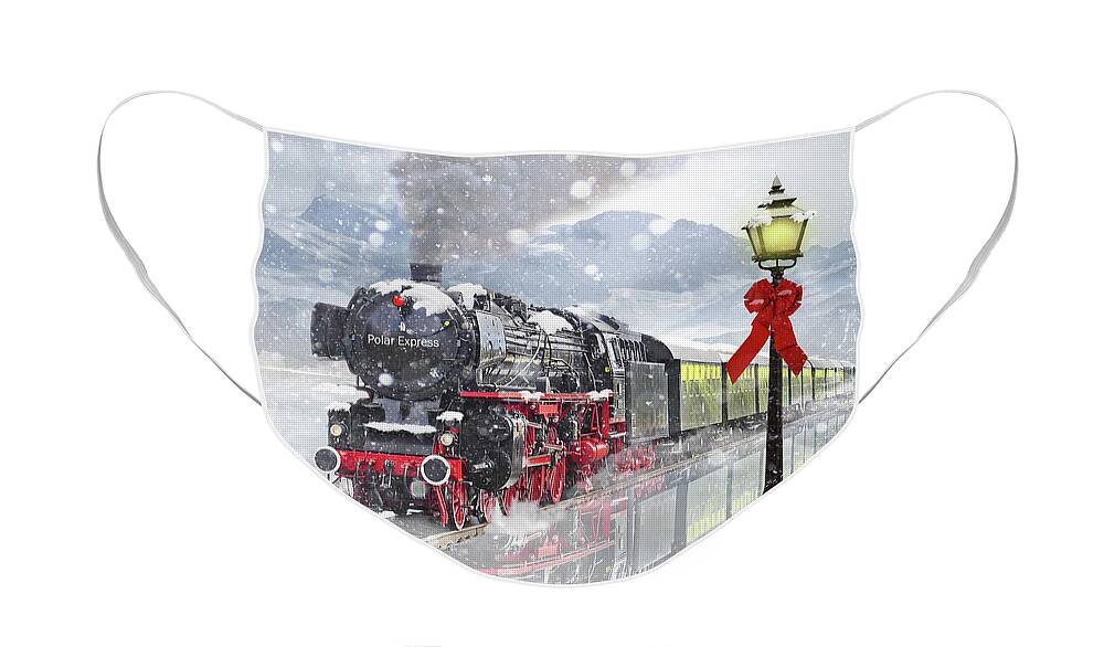 Train Face Mask featuring the photograph The Polar Express by Juli Scalzi