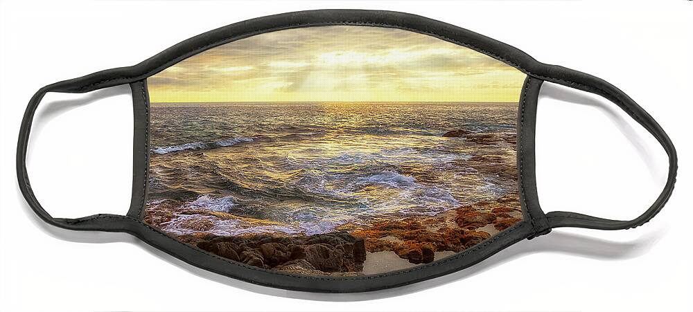 Hawaii Face Mask featuring the photograph The Radiant Sea by Susan Rissi Tregoning
