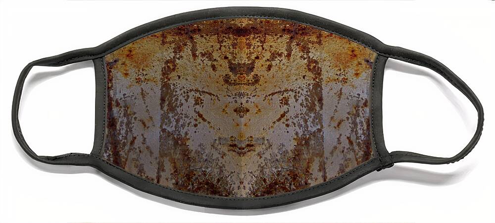 Abstract Face Mask featuring the photograph The Rusted Feline by Kelly Holm