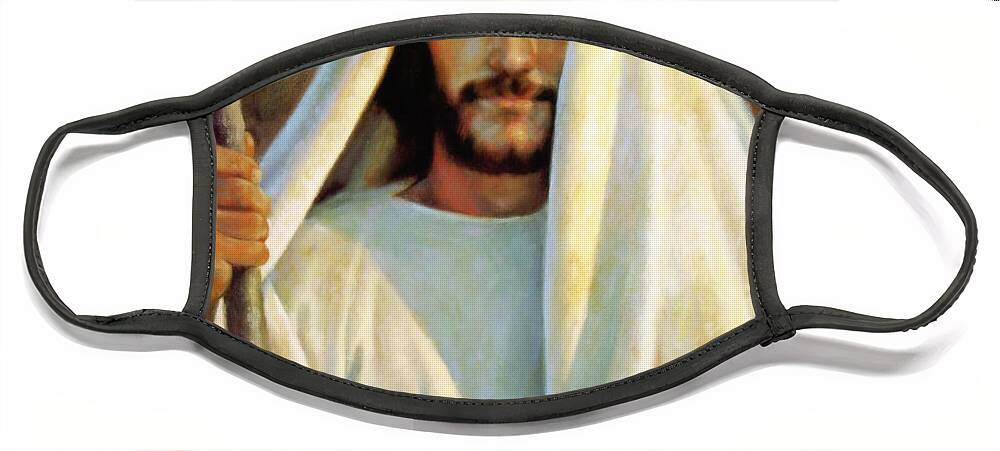 Jesus Face Mask featuring the painting The Savior by Greg Olsen