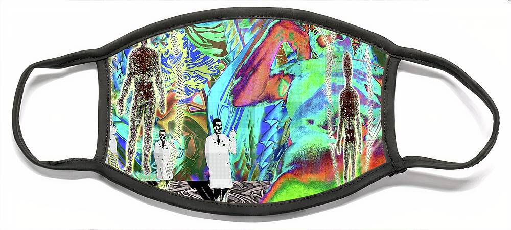 Spiritual Psychedelic Pop Face Mask featuring the digital art The Science of the Spirit by Andrew Chambers
