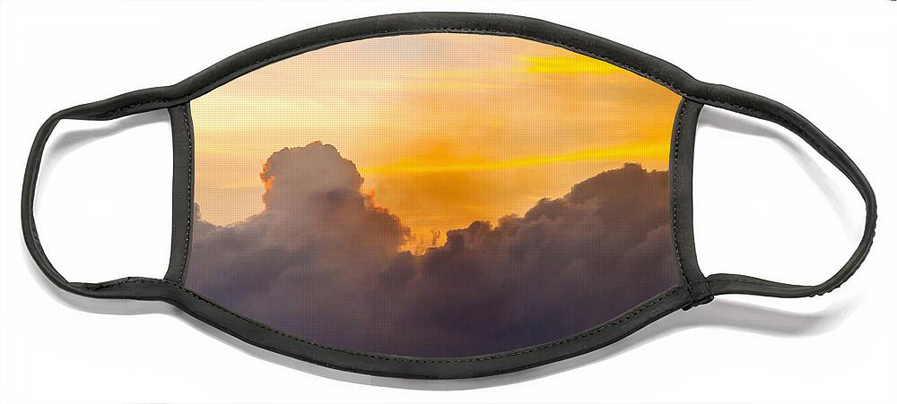 Sunsets Face Mask featuring the photograph The sky ablaze by Charles McCleanon