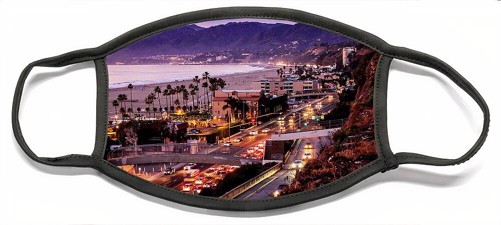 Sunset Santa Monica Bay Face Mask featuring the photograph The Slow Drive Home by Gene Parks