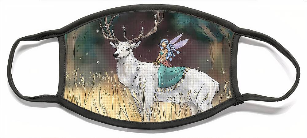 Faerie Face Mask featuring the digital art The Traveler by Brandy Woods