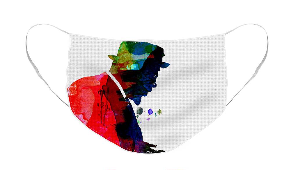 Thelonious Monk Face Mask featuring the painting Thelonious Watercolor by Naxart Studio