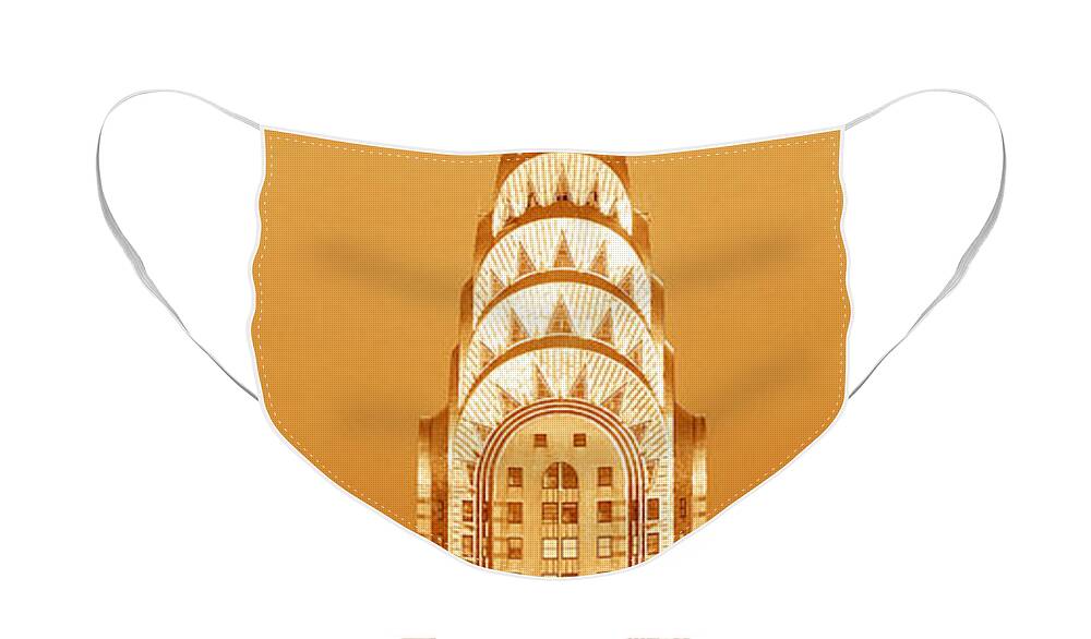 Photography Face Mask featuring the photograph Chrysler Building at sunset by Panoramic Images
