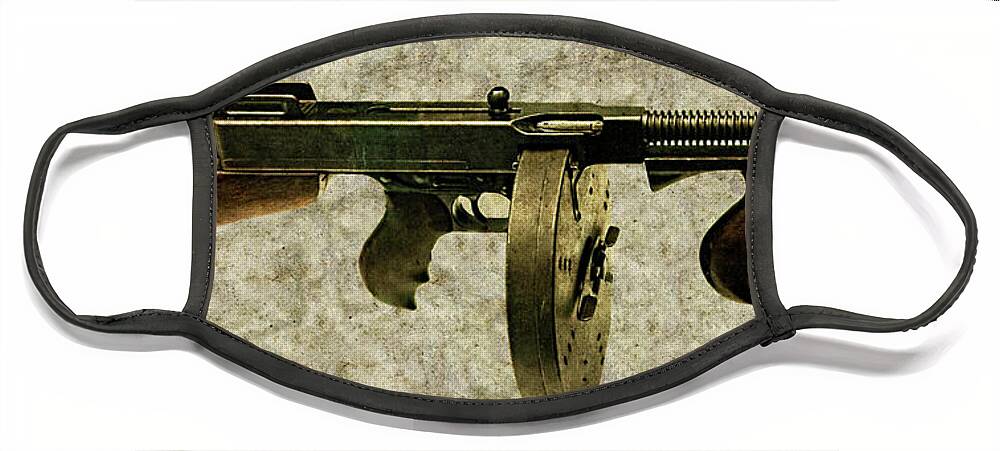 Thompson Face Mask featuring the photograph Thompson submachine gun 1921 by Weston Westmoreland
