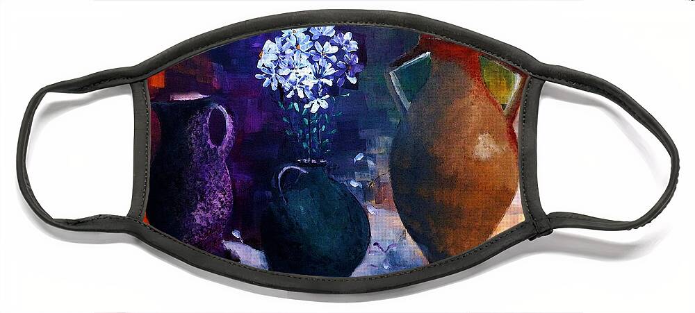  Impressionist Face Mask featuring the painting Three Best Friends by Lisa Kaiser