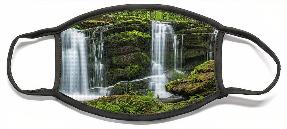 Tremont Face Mask featuring the photograph Three Falls in Tremont by Jon Glaser