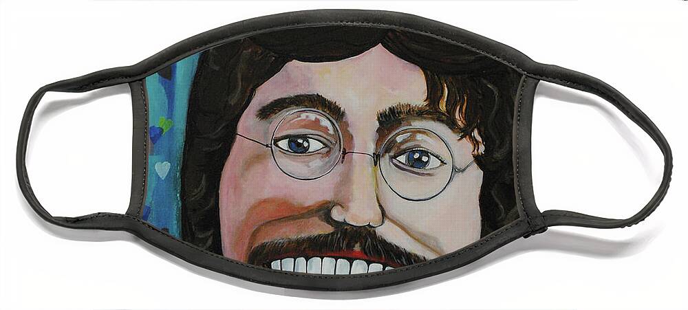 Tillie Art Face Mask featuring the painting Tillie As Lennon by Patricia Arroyo