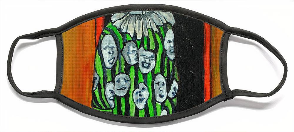 Clowns Face Mask featuring the painting Tillies ClownMare by Patricia Arroyo