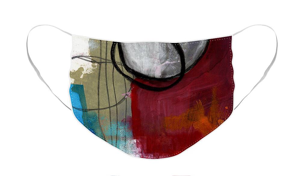Red Face Mask featuring the painting Time Between- Abstract Art by Linda Woods