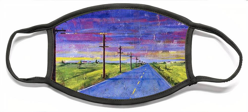 Road Face Mask featuring the painting To Be With You by Rollin Kocsis