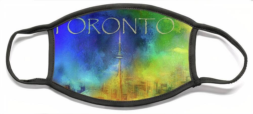 Toronto Face Mask featuring the digital art Toronto - Cityscape by Nicky Jameson