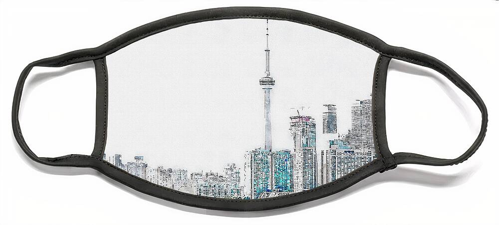 'toronto' Collection By Serge Averbukh Face Mask featuring the digital art Toronto Mornings by Serge Averbukh