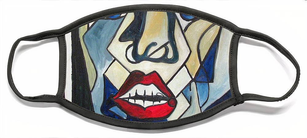 Abstract Face Mask featuring the painting Tortured by Patricia Arroyo