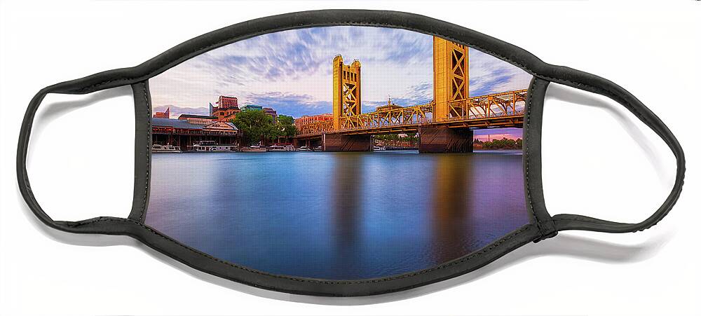 Sacramento Face Mask featuring the photograph Tower Bridge Sacramento 3 by Anthony Michael Bonafede